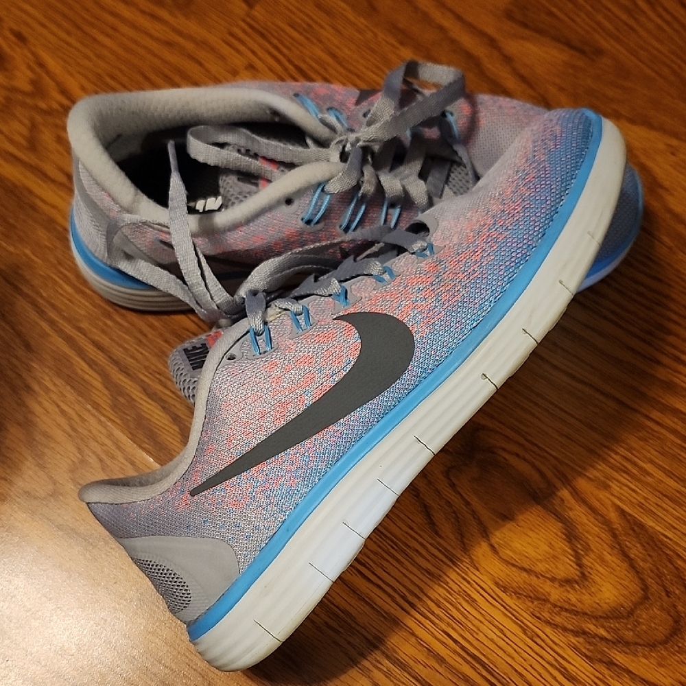 Nike Gray and Blue Women's Sneakers